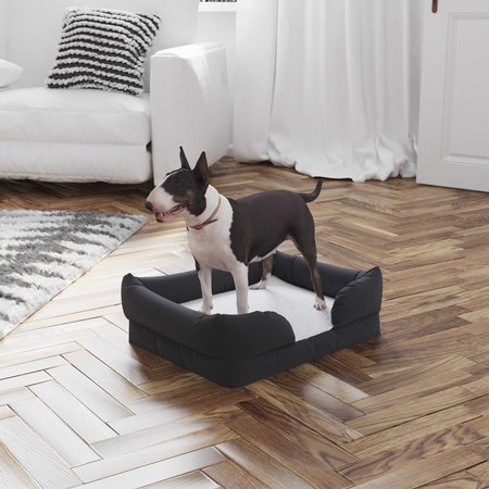 Flash Furniture Gray 25x20 Orthopedic Memory Foam Bolster Dog Bed AJ-ORTHO-00188-GY-GG